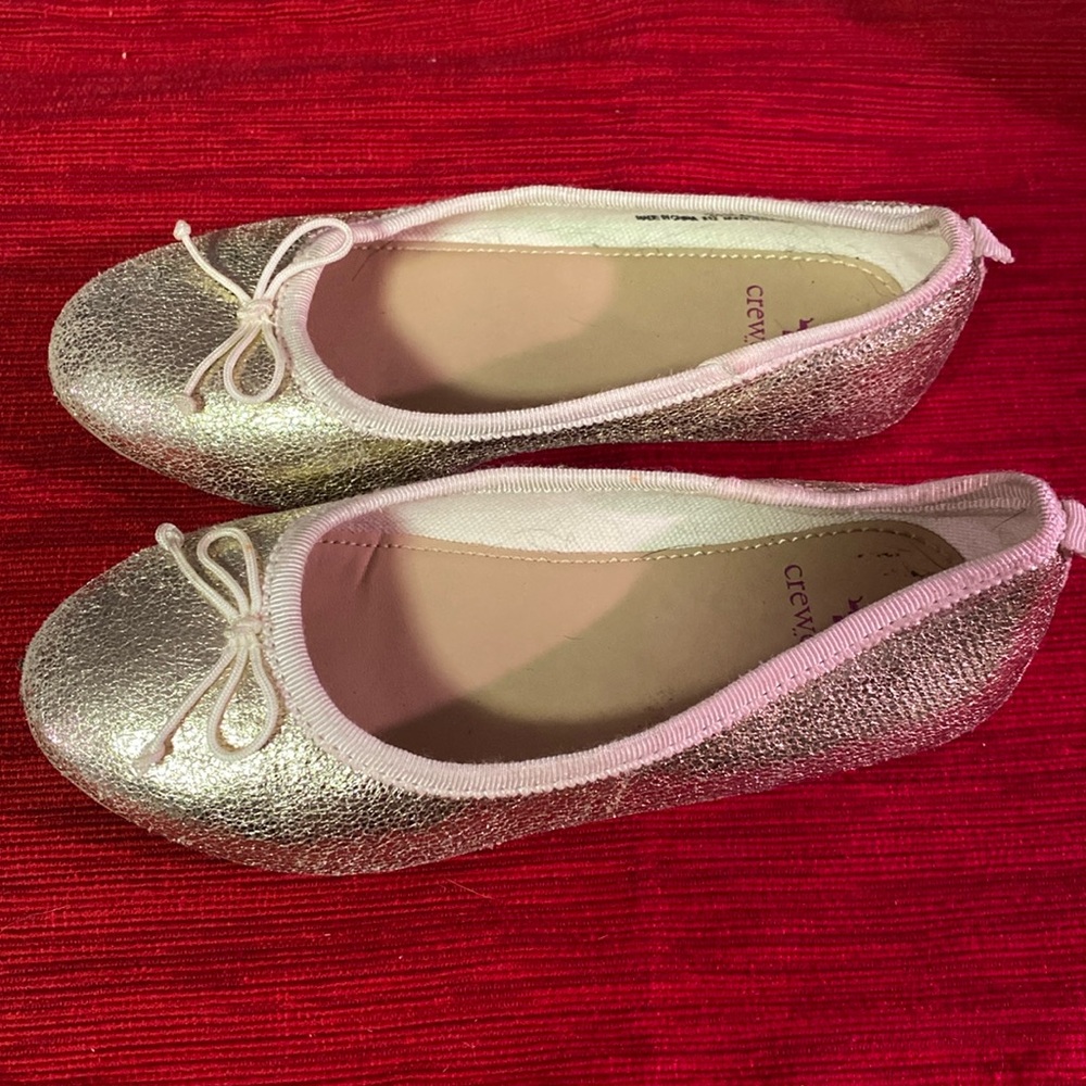 Girls gold ballet flats